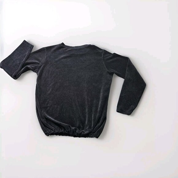 Bay Street Clothing Co. Top M Womens Black LS Round Neck Velvet Goth Y2K Vintage - Picture 12 of 12
